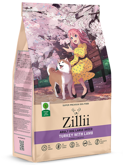 ZILLII Adult Large Breed Корм сухой для взрослых собак крупных пород Индейка с Ягненком 15 кг