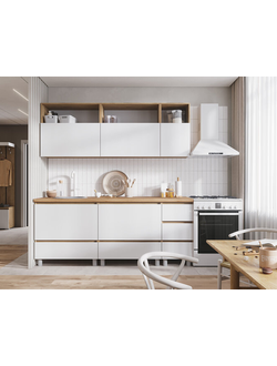 Хелен кухонный гарнитур 2 м Дуб Крафт золотой/Белый шагрень