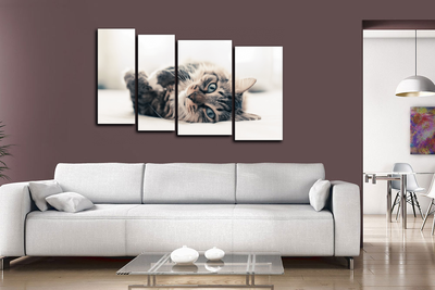 Модульная картина "Нежится на диване"