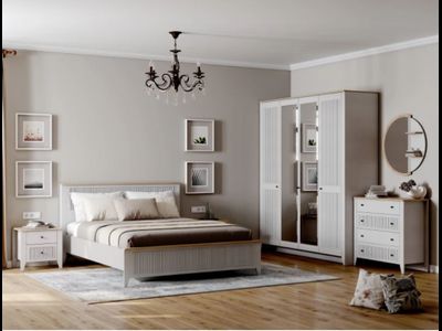 Спальня Валенсия  Персидский жемчуг / Дуб натуральный светлый