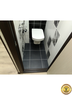 Примеры работ дизайн интерьера отделка ремонт туалета плиткой под ключ фото и цены в Мурманске.