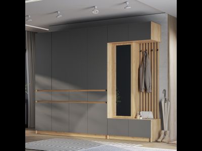 Шкаф 4-х створчатый Багира ШК-13 крафт/графит (Мебелони)