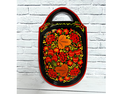 Тарелка поднос Желудь с хохломской росписью 290*190