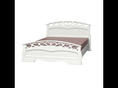 Кровать двуспальная &quot;Грация 1&quot; белый (Браво ) ламели в Липецке