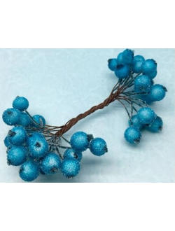 Рябина на ветке в сахаре, цвет синий (упаковка 20 штук)