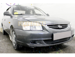 Защита радиатора Hyundai Accent (ТагАЗ) 2001-2012 black
