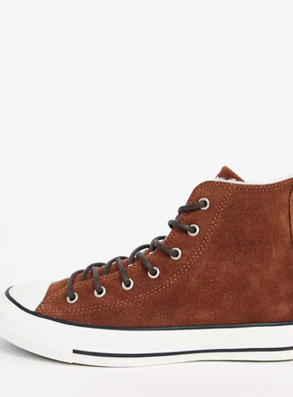 Зимние кеды Converse All Star с мехом коричневые