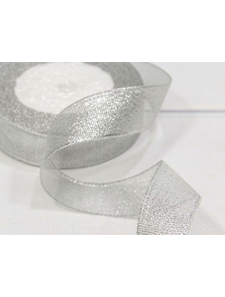 Лента метал. с люрексом/парча 38мм (серебро), 22,8м
