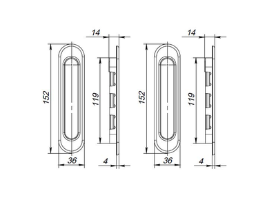 Ручки для раздвижных дверей Soft LINE SL-010 Бронза