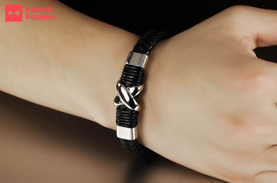 Дизайнерский кожаный браслет X-Bistup