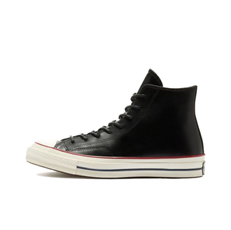 Кеды кожаные Converse Chuck Taylor 70 высокие черные с красной каймой