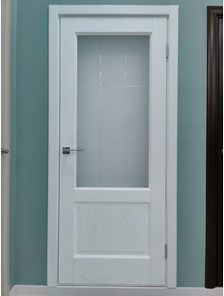 Межкомнатная Дверь Кантри-К тон 38 шпон ясень белый