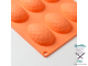 Форма для выпечки силиконовая Доляна «Пасха. Шоколадное яйцо», 9 ячеек, 28×16×2 см, цвет оранжевый
