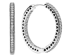 Серебряные серьги-конго PANDORA 296319CZ c цирконом