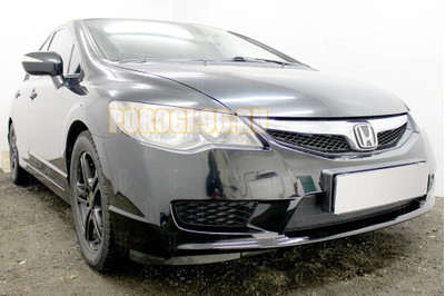 Защита радиатора Honda Civic 4D VIII (рестайлинг) 2008-2012 black