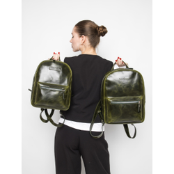 Женский кожаный рюкзак Anzolla dark green (арт. 
3040-11)