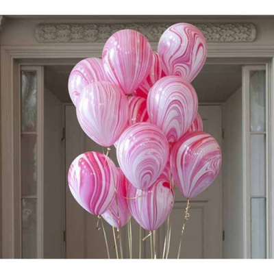 Шары с гелием "Супер агаты красно-белый" 28 см