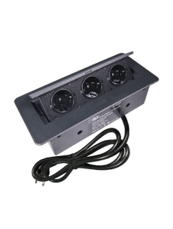 Блок розеток выдвижной горизонтальный/3 EURO/со шнуром питания