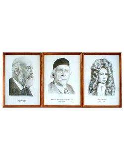 "Портреты выдающихся химиков"(дерев. рамка, под стеклом)