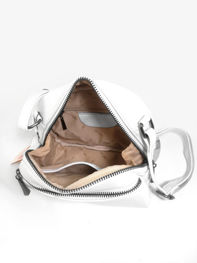 (АРТИКУЛ: 10144/2/1) СУМКА ЖЕНСКАЯ МАЛЕНЬКАЯ, НАТУРАЛЬНАЯ КОЖА, БЕЛАЯ, ДВА ОТДЕЛЕНИЯ, С РЕМЕШКОМ ЧЕРЕЗ ПЛЕЧО *