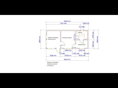 Б-01 ГАБАРИТНЫЕ РАЗМЕРЫ: (5Х9М) 1 ЭТАЖ, ОБЩАЯ ПЛОЩАДЬ: 45М²