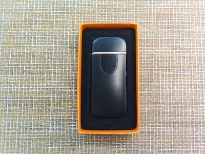 Зажигалка электронная USB, спираль, 31х79 мм, черный