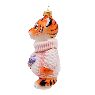Елочная игрушка Тигренок с хлопушкой
