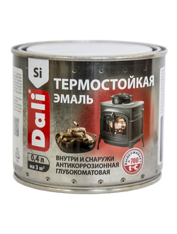 Эмаль термостойкая  600С  Dali черная 0,4л, матовая