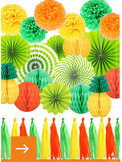 Помпоны / шары-соты / клеверы / гирлянды