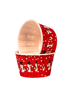 Капсулы для маффинов с бортиком "Снеговики"  50*40 мм, 100 шт