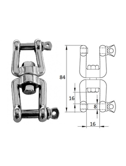 Вертлюг скоба-скоба 8мм CIM 2703-0108