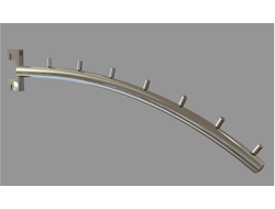 2216 Кронштейн дугообразный хром 7 штырьков L=400 мм для системы Базис/Canalina/Global