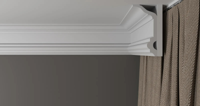 Потолочный плинтус DECOR-DIZAYN DD505, из дюрополимера, под покраску, ударопрочный, 2 метра