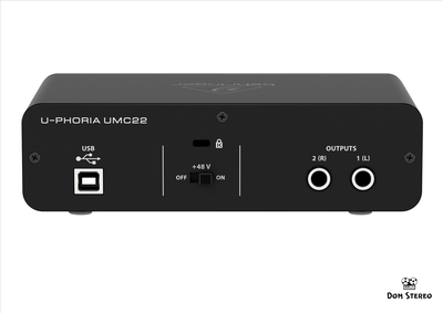 вид сзади BEHRINGER UMC22 внешний интерфейс USB