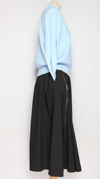 Юбка хлопок "Молния хлястик" черная до р.52