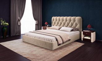 Кровать с мягким изголовьем Mignonette 140 на 200 (Бежевый)