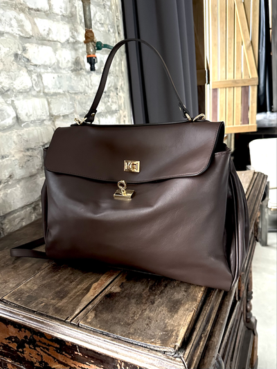 Женская сумка из мягкой натуральной кожи Vera Pelle, цвет коричневый. Арт. 0280801