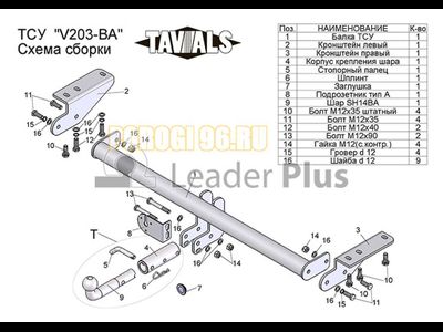Фаркоп Лидер-Плюс для Volvo XC90 2006-2014