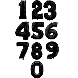 Цифра фольгированная с гелием Черная 102см