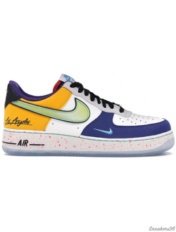 Nike Air Force 1 Low «What The LA» White/Blue/Yellow Мужские (41-45)
