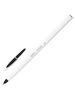 Ручка шариковая BIC "Cristal UP", ЧЕРНАЯ, корпус белый, узел 1,2 мм, линия письма 0,35 мм, 949880, 20 штук в упаковке