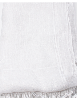 Палантин-шарф "Лён-1" белый