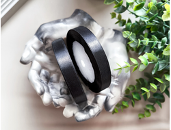 Лента атласная 1.2 см., рулон (23м.), ЧЕРНЫЙ