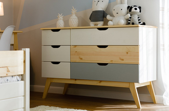 Комод на высоких ножках ТК №16 из массива сосны 122 х 45 х 80 см