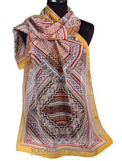 20178-6. Шифоновый шарф с этнической графикой.