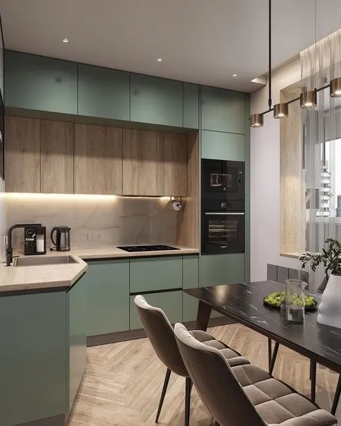 Кухня угловая, 1800*2500мм. Материал фасадов МДФ+ЛДСП. Срок изготовления от 30 рабочих дней. Цена на момент изготовления 128000 руб.