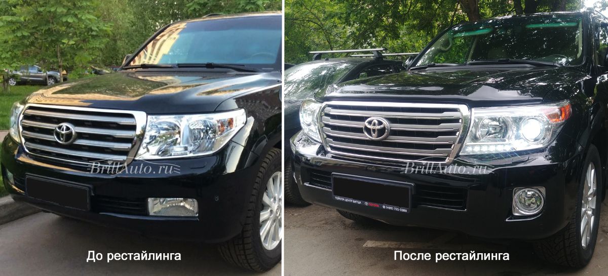 Комплект рестайлинга Toyota Land Cruiser 200 из 2007 в 2012 (Максимальный)