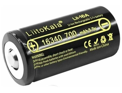 Аккумулятор LiitoKala 16340 (CR123A) Li-ion 3.7В 700mAh незащищенный 1 шт