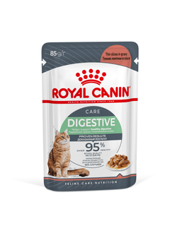 Royal Canin (Роял Канин)  Digestive Care Влажный корм (пауч) для кошек с чувствительным пищеварением, кусочки в соусе, 85 г