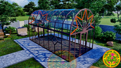 Купольная теплица из алюминия и стекла